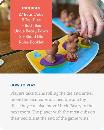SimplyFun Uncle Beary’s Bedtime - an Engaging and Educational Toddler Game - Learn to Develop Counting Skills Focus and Self Control - 2 to 4 Players for Kids Ages 3 &amp Up