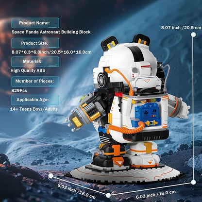NUTCRACKER Space Panda Astronaut Building Blocks Kits - Animals Panda Toy Building Set for Adult Cool Space Panda Collection Display Model Birthday for Teens Boys Girls 14+ Age (829 Pieces)