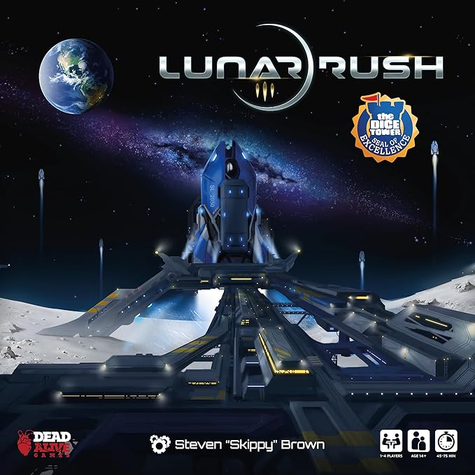 Dead Alive Games: Lunar Rush - Standard Edition - Euro-Style Board Game Moon &amp Space Resource Management Worker Placement Ages 14+ 1-4 Players