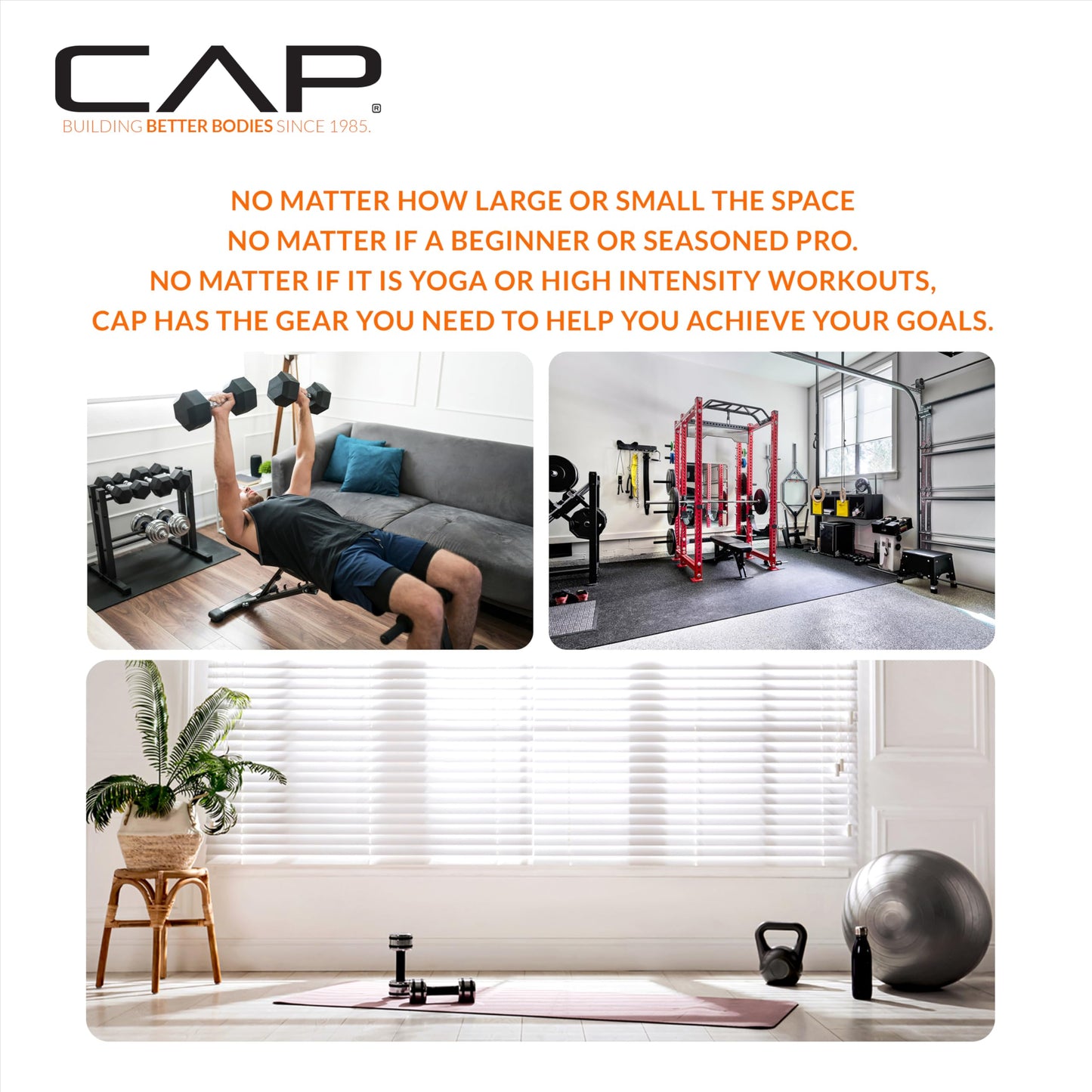 CAP Barbell 150 LB Coated Hex Dumbbell Weight Set with Vertical Rack, White, New Edition