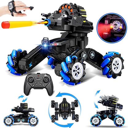 RC Tank that Shoots Gesture Sensing RC Tank 2.4GHz Battle Soft Bullets Hand Control Car Drift Remote Control Trucks for Boys &amp Girls 8-12 Remote Control Tank with Light Music