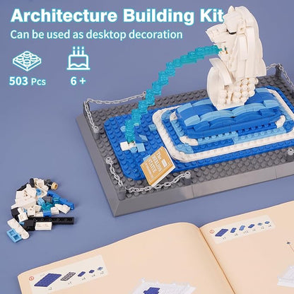 Oichy Merlion Building Blocks Set 503 PCS Creative Toy Building Sets World Famous Architecture Model Kits for Adults and Kids