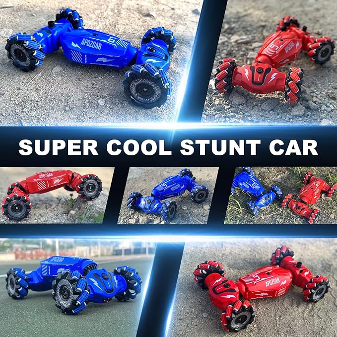Upgraded Hand Gesture Sensing RC Stunt Car with Lights Music Spray Drift Hand Gesture RC Car 360° Spins All Terrains Hand Controlled Truck Toys for 6 7 8 9 10 Year Old Boys