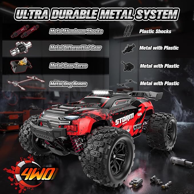 1:18 RC Cars 2.4GHz 4WD High Speed 40 KM/H Remote Control car with Drift Wheel All Terrain Off Road Monster Truck RC Drift Car with Gyro for Adults Boys 8-12