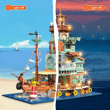 Harbour Hotel Mini Bricks Building Kit Ideas Creative Architecture Building Toys Birthday Gift for Adult Boys Girls -2142 Pieces