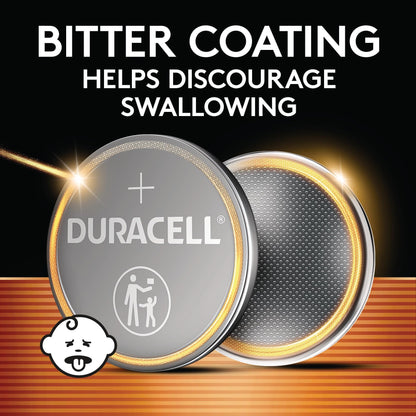 Duracell 2025 Lithium Battery, 4 Count (Pack of 1) Child Safety Features, Lithium Coin Battery for Key Fob, Car Remote, and other devices, CR2025 3 Volt (3V) Cell
