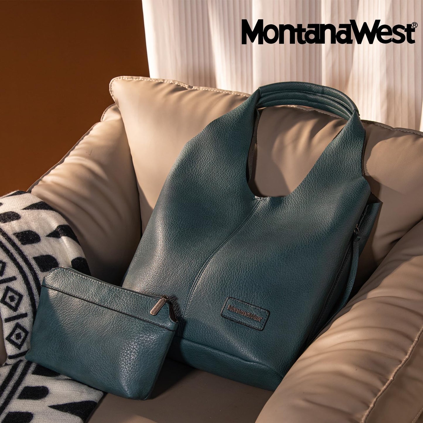 Montana West Purses and Handbags Slouchy Hobo Bags for Women Tassel Zipper Shoulder Top Handle Tote Vegan Leather MWC2-195GN
