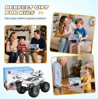 Remote Control RC Truck 1:16 Amphibious Remote Control Car with Water Squirt Waterproof RC Monster Truck 4WD All-Terrain Off-Road Pickup RC Trucks Gift for Kids Boys