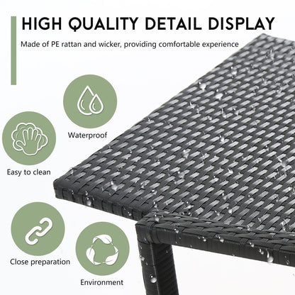FDW Wicker Patio Furniture Outdoor Bistro Set, Rocking Chair, 3 Piece, Rattan Conversation Set for Backyard Porch Poolside Lawn with Coffee Table,Black