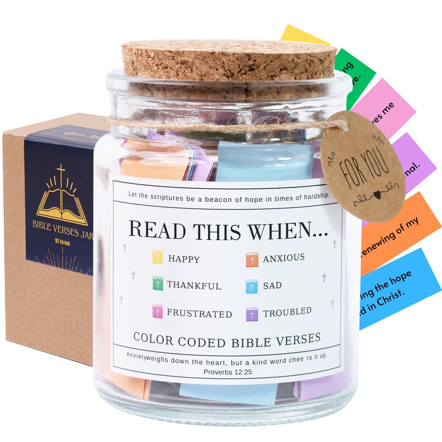 Read This When Bible Verses Jar For Daily Encouragement – Christian Gifts for Women, Birthday Gifts for Women, Christmas Gifts for Women, Birthday Gifts for Mom, Graduation & Teacher Gifts