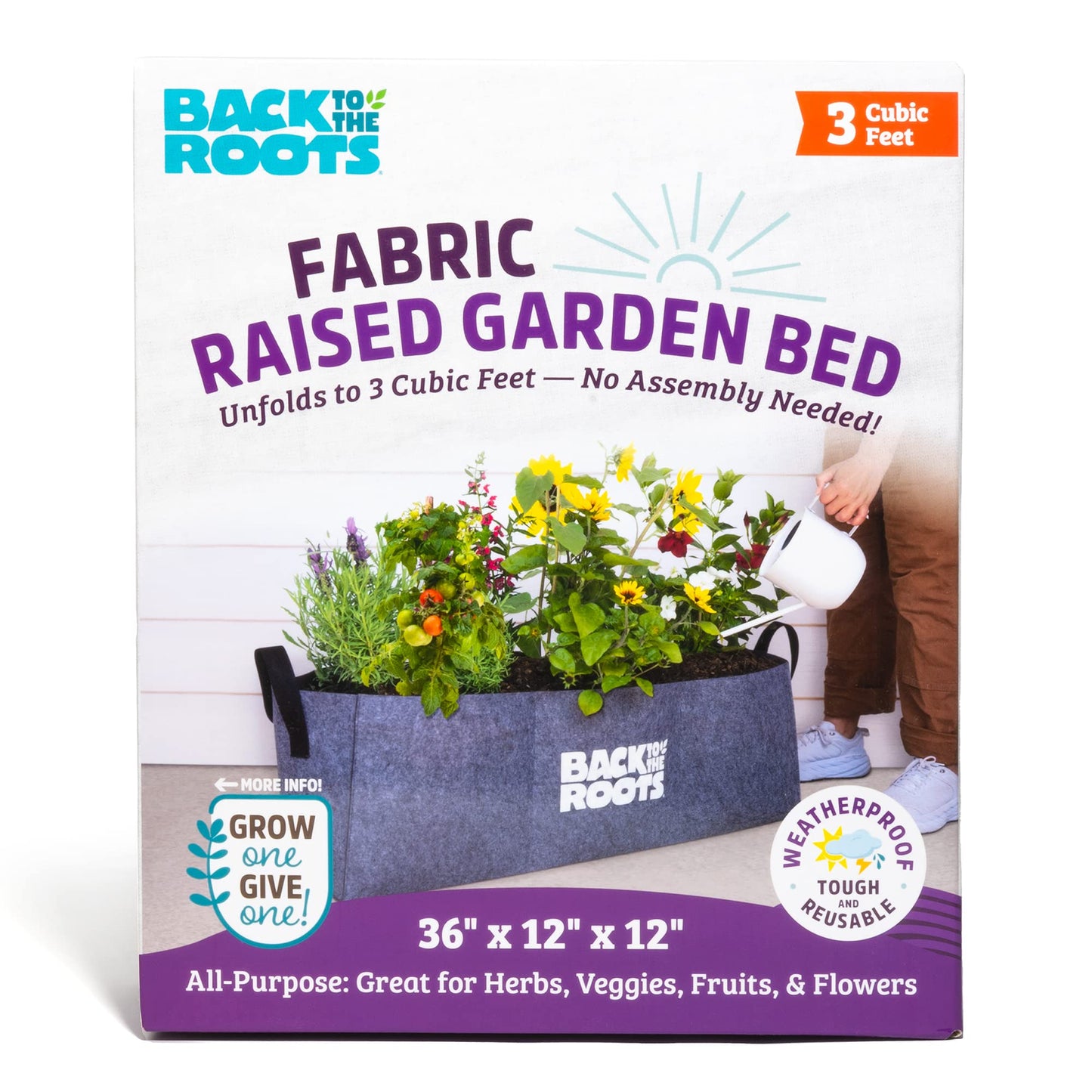 Back to the Roots Breathable Grow Bed, Provides More Oxygen to Roots, Assembles in Seconds 3 cu. ft