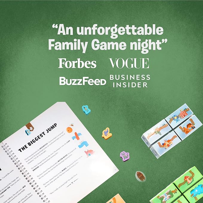 Uzzle Tales Bricklewood Valley - Story Dice Game for Kids – Creative Storytelling &amp with 12 Story Cubes Storybook &amp Character Pawns – Engaging Brain Game for Kids Ages 4