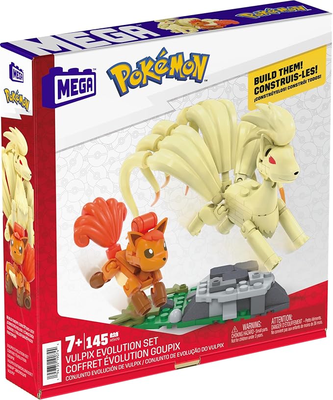 MEGA Pokémon Vulpix EVolution Set (145 Pieces) With 2 Poseable Action Figures For Kids