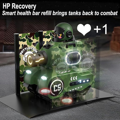 2 Pack RC Battle Tanks RC Tank that Shoots with Infrared System &amp Sound Effects Remote Control Tank with HP Station for Boys &amp Girls Age 6-12 Christmas Birthday Easter Gifts for 8-12