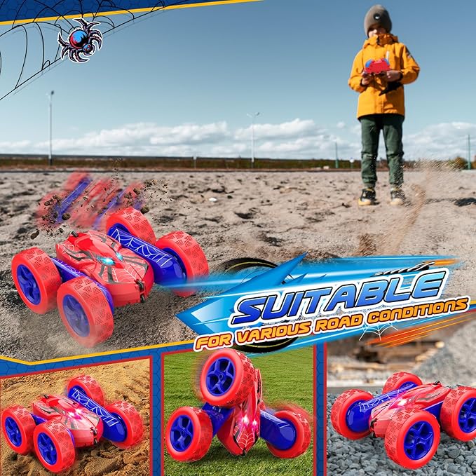 Remote Control CarRC Cars Boys Toys for 3 4 5 6 7 8 9 10 11 12 Year Old Boy Double Sided 360°Flip 4WD Rechargeable Drift RC Race Car Birthday Gifts Easter Basket Stuffers for Kids Age 3-12
