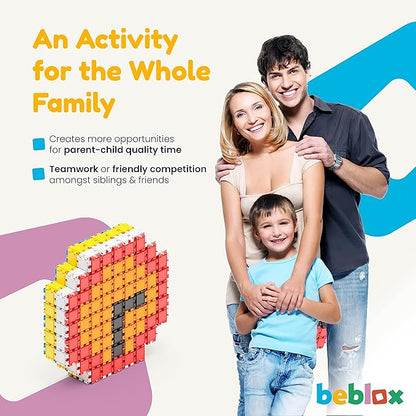 Beblox Building Blocks for Kids - 250-Piece Connecting Tiles Set - Interlocking Building Blocks for Kids STEM Toys Kit Fun &amp Educational Gifts for Boys &amp Girls Preschool Learning Activities