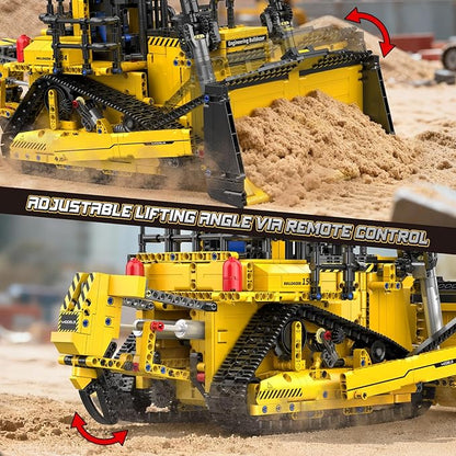 Mould King 15084 Construction Bulldozer Kit 1508-Piece Engineering Vehicle Model with APP Control Creative Building Toy for Adult Collectors