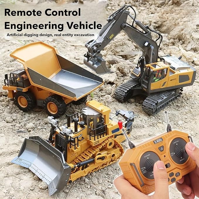Mudsterz - Mudsterz Trucks Mudsterz Excavator 2.4GHz RC Construction Vehicle with Cool Lights and Real Sounds Realistic Engineering Design Metal Parts Little Builders Big Action (A2)