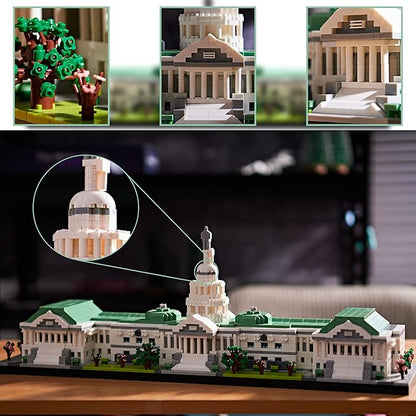 Gift Architecture Capitol Building Model Set - 3630pcs | Micro Blocks | Detailed Designs | Display-Worthy | Great Gift for Adults Ages 14+