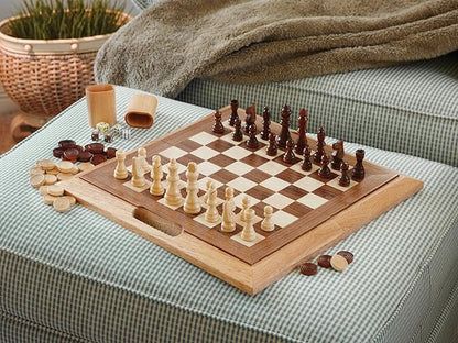 Mainstreet Classics by GLD Products Dutchman 3-in-1 Combo Folding Board Game SetBrown11-15 inches55-0202
