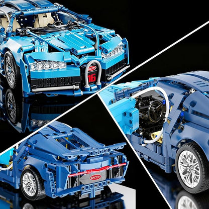 PIKARO Sports Car Building Blocks Set for Boys &amp Adults 1:14 MOC Collectible Toy Blue Race Car Model Kit Birthday Gift for Kids Teens Ages 8-14 (1144pcs)