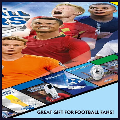 Winning Moves World Football Stars Monopoly Board Game Play with Cristiano Ronaldo Lionel Messi Harry Kane and Salah Gift for Ages 8 Plus Blue