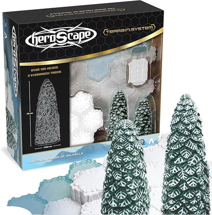 Renegade Game Studios Heroscape Terrain Expansion: The Snow Fields of Valhalla with 120 Hex-Tiles &amp 2 Evergreen Trees