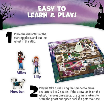 Peaceable Kingdom Ghost in The Attic - Cooperative Board Game for Family Game Night – Unique Glow-in-The-Dark Board Game - Great for Kids Ages 5 &amp Up