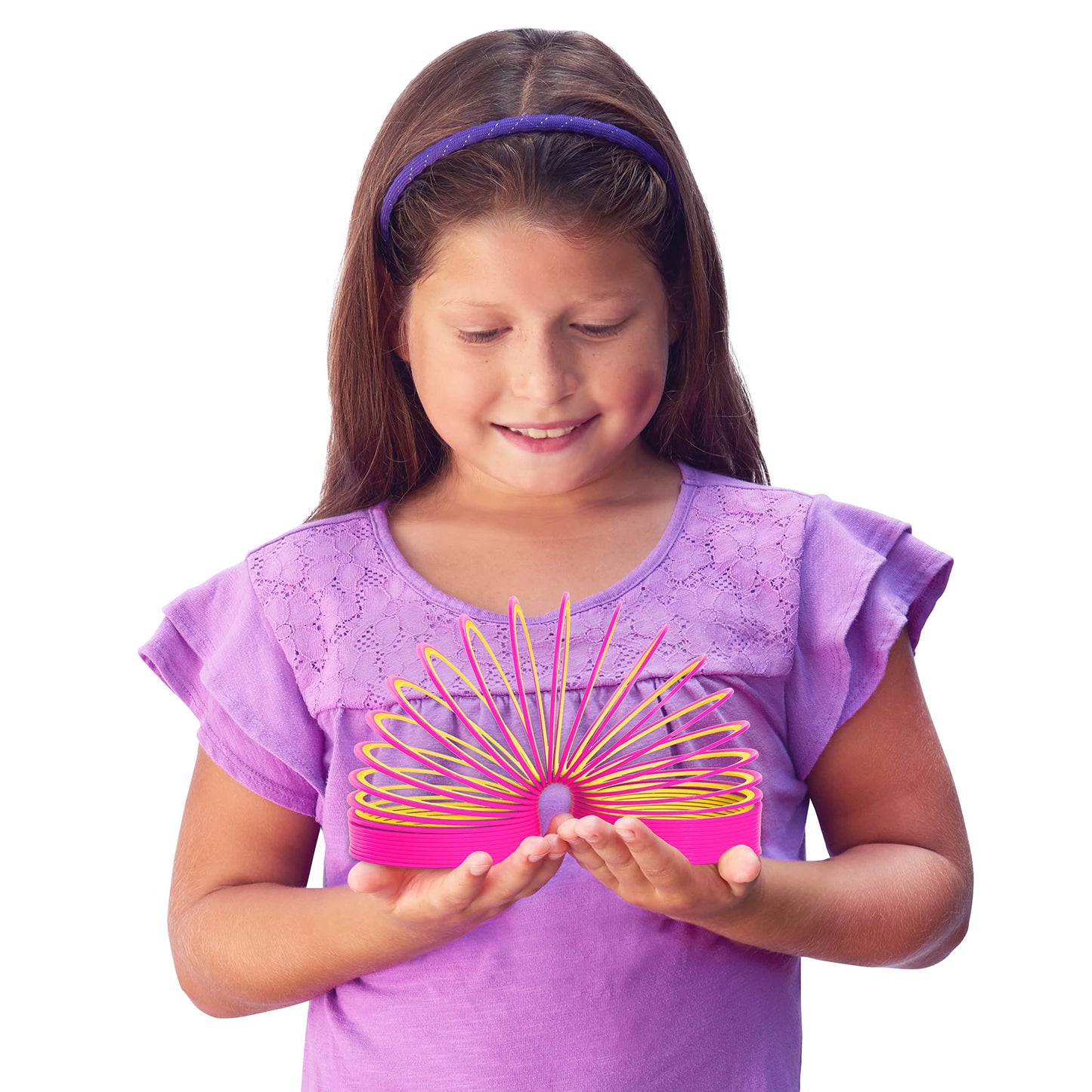 Slinky the Original Walking Spring Toy, Plastic Slinky 3-Pack, Multi-color Neon Spring Toys, Kids Toys for Ages 5 Up by Just Play