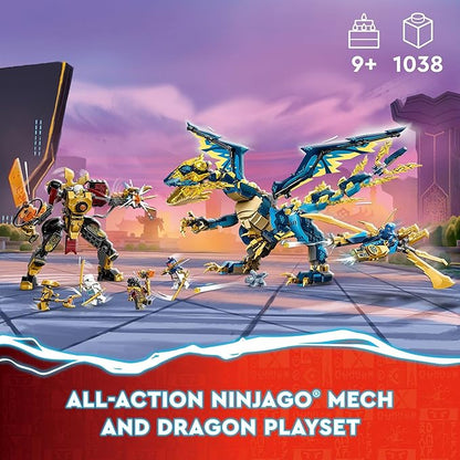LEGO NINJAGO Elemental Dragon vs. The Empress Mech 71796 Building Toy Set Features a Dragon Mech Ninja Flyer and 6 Minifigures Gift for Boys and Girls Ages 9+ Who Love Ninja Warriors