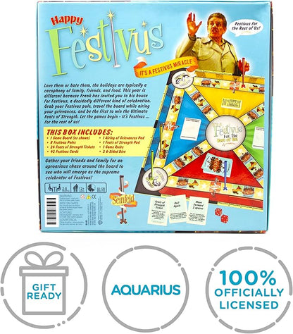 AQUARIUS Seinfeld Festivus Board Game - Seinfeld Themed Board Game - Fun Family Holiday Gift for Kids and Adults - Officially Licensed Seinfeld TV Show Merchandise &amp Collectibles