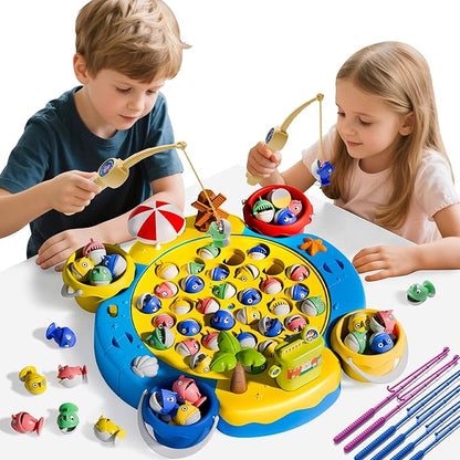 66 PCS Magnetic Fishing Game for Kids Toddlers 3-5 Board Game for Kids 4-6 1-8 Players Fishing Toys for Boys 3 4 5 6 7 8 Year Old with 360° Rotation Ideas Birthday Gifts for 3 4 5 6 7 8 Year Old
