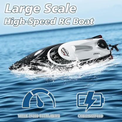 RC Boat-Remote Control Boat for Adults-High Speed 35+ KPH for Pool-Toys for Ages 8-13 (Black)