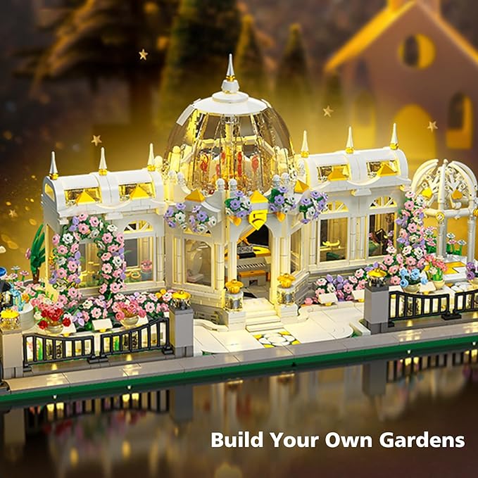 Oichy Flower House Building Set Botanical Garden Building Toy Romantic Greenhouse Model Kit Christmas Birthday Gift for Adults and Girls (2397PCS)