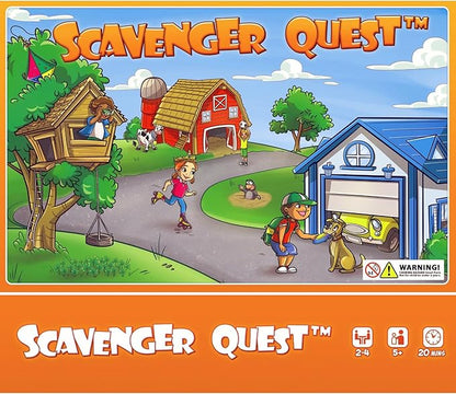 Scavenger Quest Board Game Fun for Kids and Adults 2-4 Players Ages 5+ Skill-Building &amp Educational Family-Friendly Outdoor Themed Seek-and-Find Game.