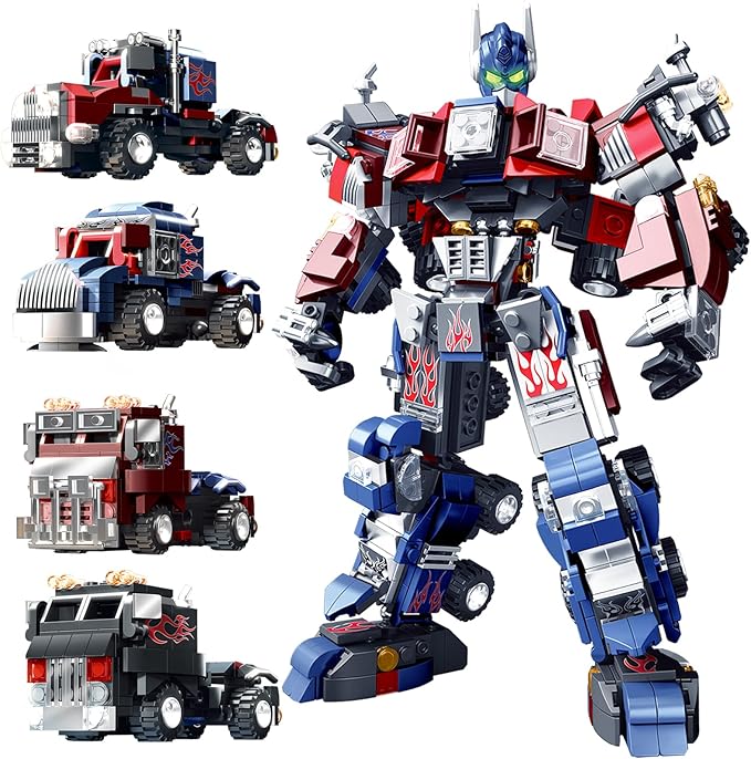 HIGH GODO Transforming Robot Building Set 4in1 Transforming Mech Truck Building Kit Cool Robots Toys Gifts for Teens Adults 14+ (649 Pieces)