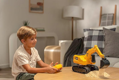 CAT Power Excavator Digger RC Construction for Kids 5+ | 2.4GHz Remote Control Truck Toy Full-Function Dig Scoop Spin &amp Drive Realistic Lights &amp Sounds USB Rechargeable Indoor/Outdoor
