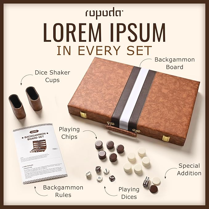 ropoda Backgammon Board Game Set (18 Inches) for Adults and KidsClassic Board Strategy GamePortable and Travel Backgammon Set with Premium Leather CaseBest Strategy &amp Tip Guid