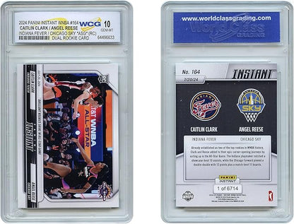 2024 WNBA Panini Caitlin Clark &amp Angel Reese Dual Rookie Card Indiana Fever Chicago Sky #164 - Certified Gem Mint 10