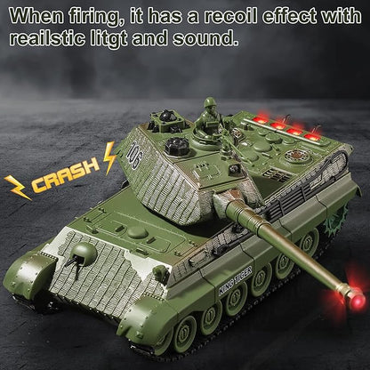 RC Tank Remote Control WW2 German King Tiger Army Tank Toys 1:28 Scale 9 Channels RC Military Vehicles for Kids BoysGirls Best Ages 6 7 8 9 10