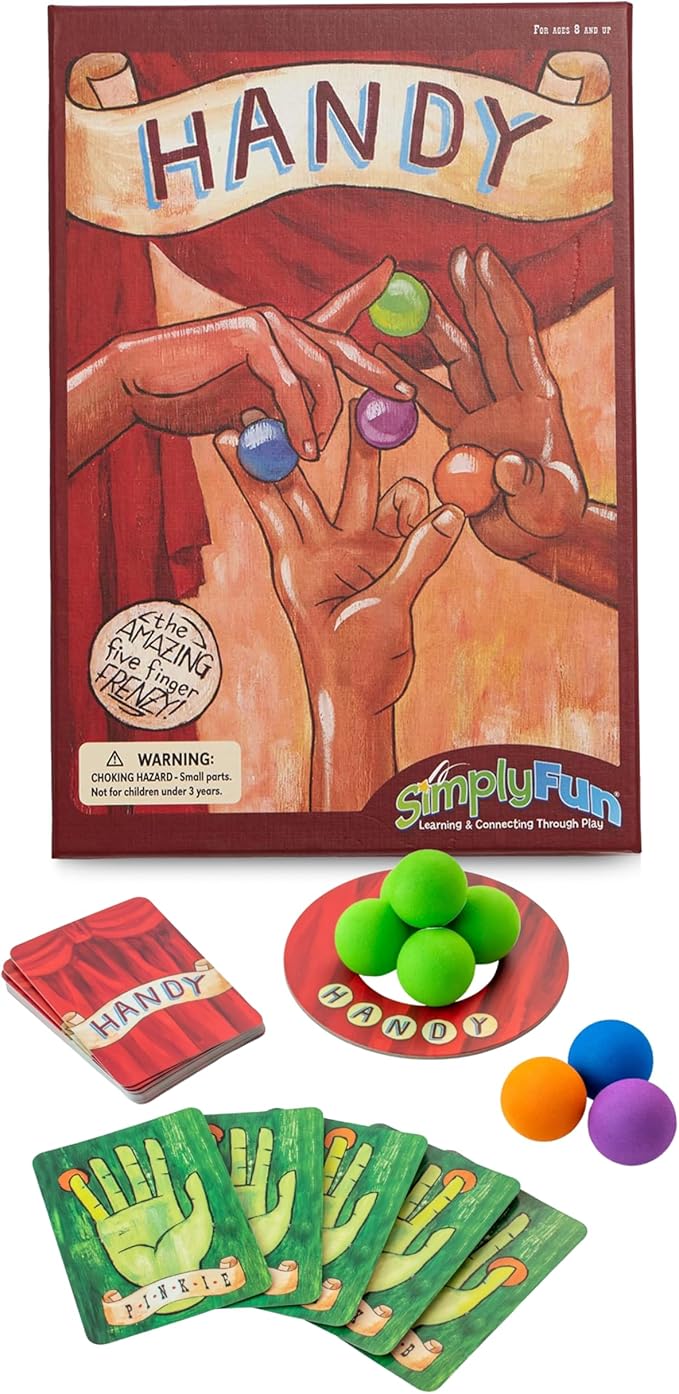 SimplyFun Handy - Family Game for Kids and Adults Ages 8+ - Fine Motor Skills Game with Soft Balls and Cards - Classroom Party or Family Game Night Fun