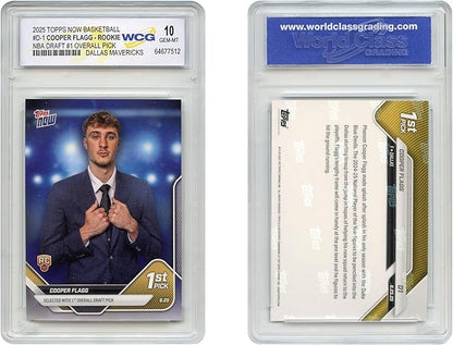 2025 Topps Now Cooper Flagg #1 Draft Pick NBA Official Rookie Card RC #D1 Dallas Mavericks - Graded GEM-Mint 10