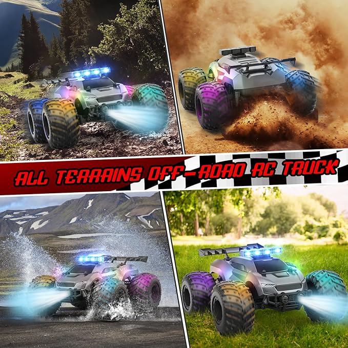Remote Control Car - 20km/h 1:18 High Speed RC Cars Offroad with RBC &ampHeadlights &ampHeadlamps 2.4GHz Toy Car Gift for 3 4 5 6 7 8 9 10-12 Year Old Boys Girls Kids