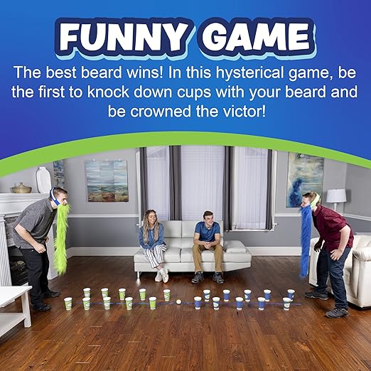 Squirrel Products Battle of The Beards Funny Party Game White Elephant Minute to Win It Game for Kids &amp Adults Family Game Night Activity for Ages 6+
