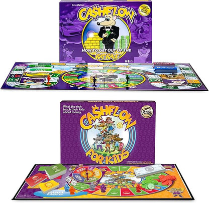 Rich Dad Cashflow How to Get Out of The Rat Race Board Game Set Adult &amp Kid Version - Fun and Educational Financial Literacy Learning Games for Boys Girls and Family