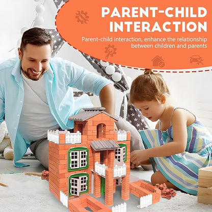 Brick and Mortar Construction Set DIY Building Blocks for Kids Ages 6+ STEM Construction Kit Versatile Creative Play Great Birthday Gift