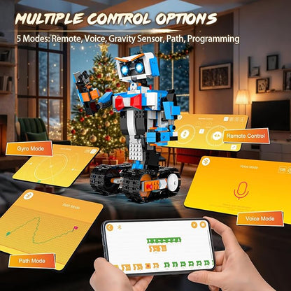 STEM Robot Building Toys for Kids Momspeace Robotics Science Toy for Boys Age 8-12 App &amp Remote Control Robot Rechargeable Learning Toy for Boys &amp Girls Perfect Birthday 635pcs