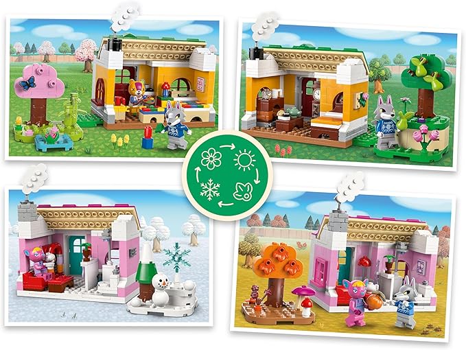 LEGO Animal Crossing Creative Houses: Seasons of Fun Building Toy - Pretend Play Set for Girls &amp Boys Ages 7+ - Create 2 Houses W/1 Set of Building Blocks for Kids - Gift Idea for Birthdays -7705