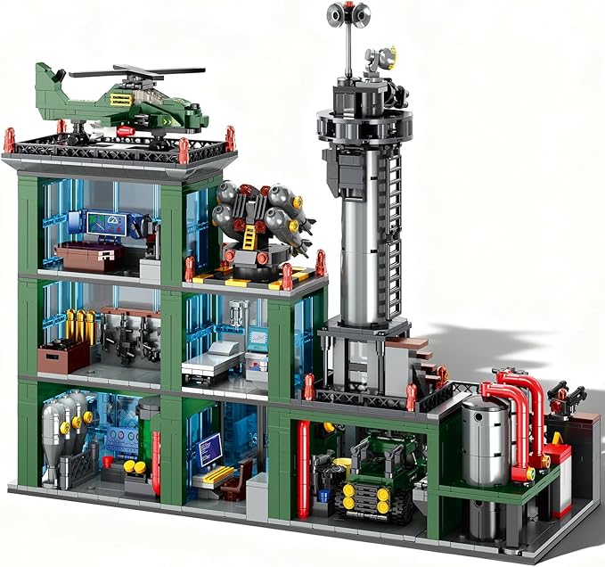 Military Base Building Set for Adults – 1753 PCS Army Model Kit with Vehicles Helicopter &amp Figures Model Building Kit for Adult Room Decor for Men Teen