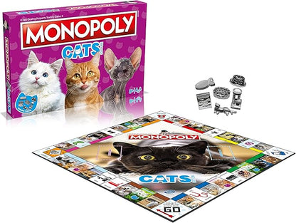 Cats Monopoly Board Game English Edition Play with Your Favourite felines with Bespoke Tokens and Trade Your Way to Success Fun Family Board Game for Ages 8 and up